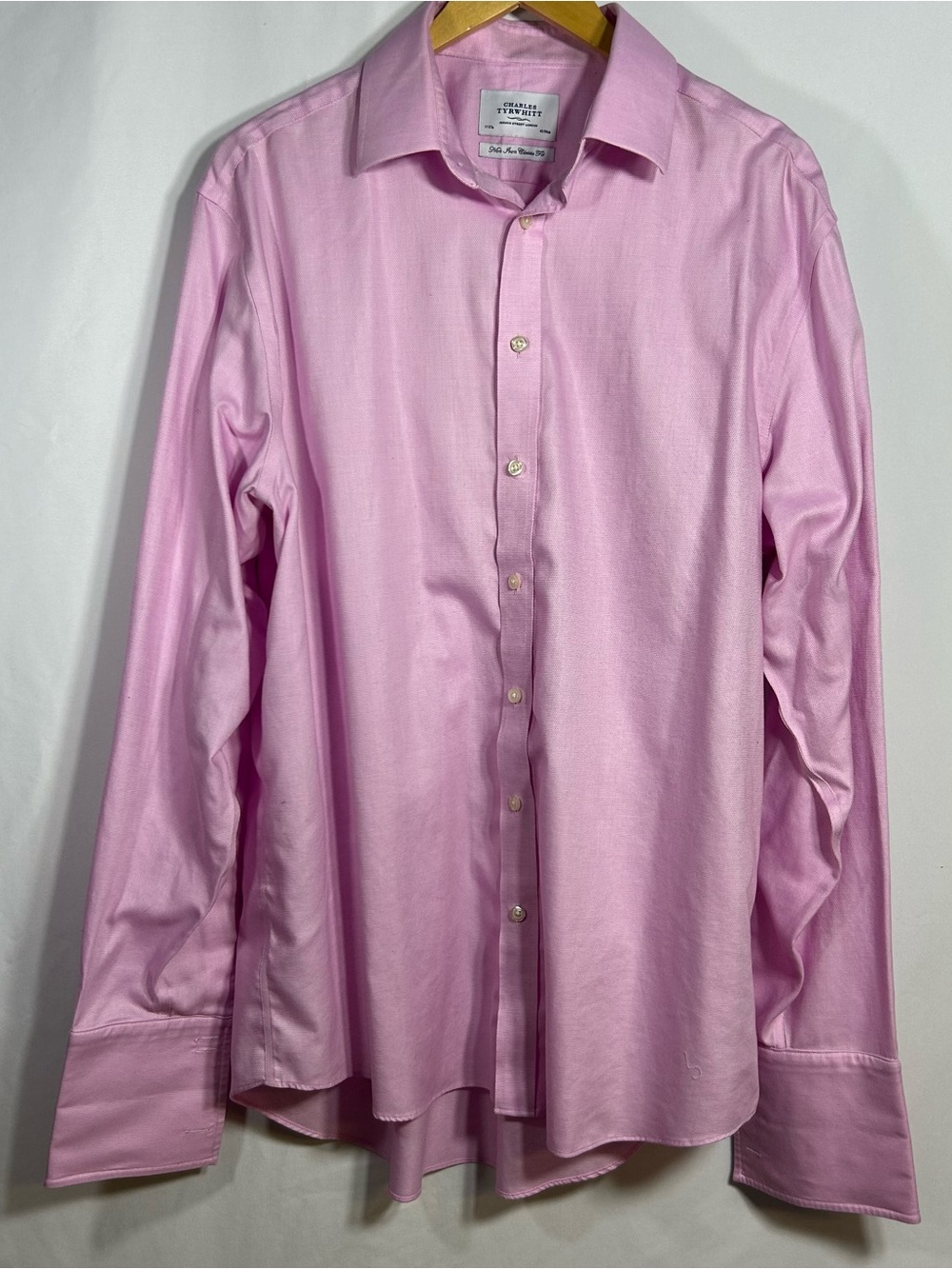 Charles Tyrwhitt Pink Men's Button-up  Shirt French Cuff neck size 17/37